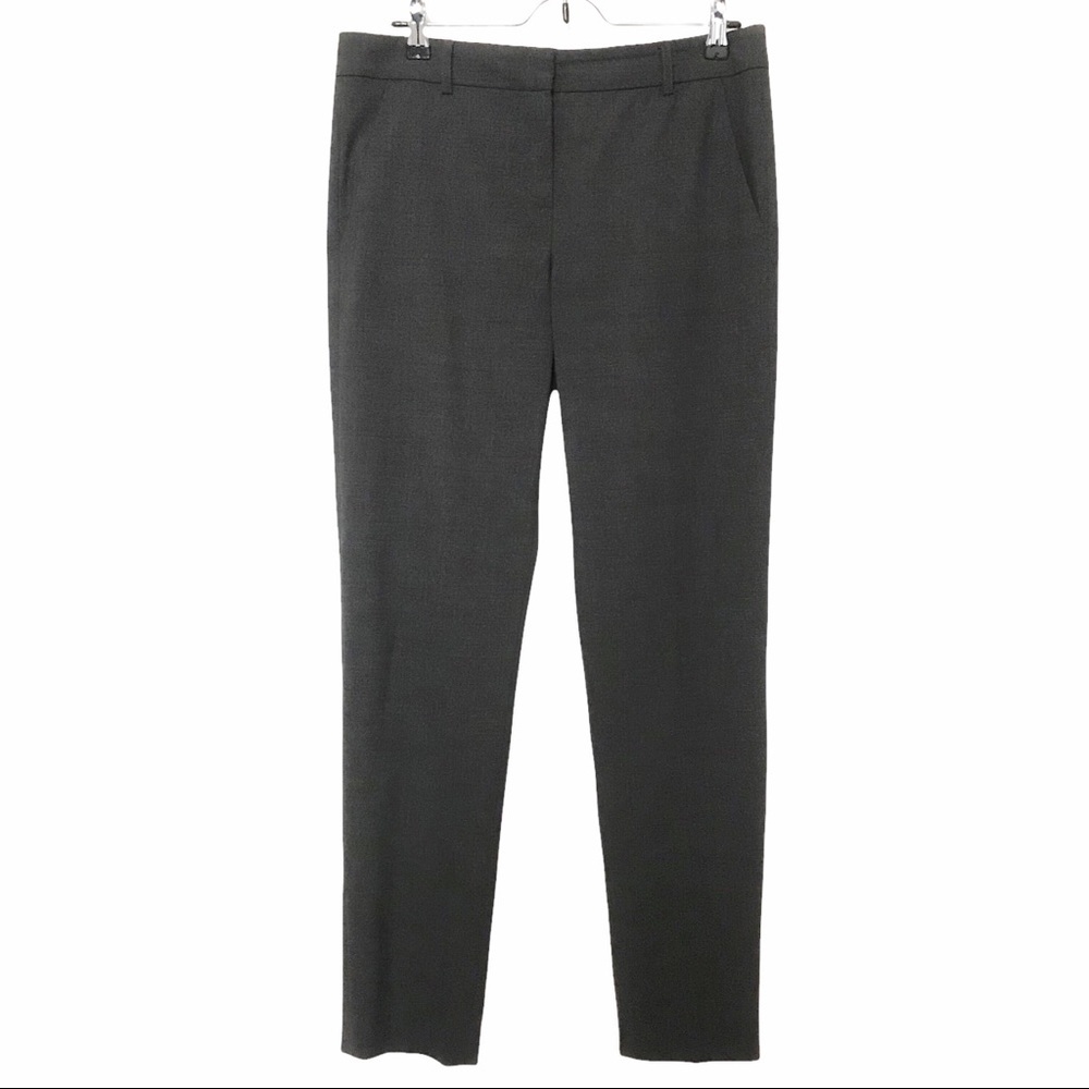 JUDITH & CHARLES GREY VIRGIN WOOL HIGH WAISTED STRAIGHT LEG TROUSER - 6